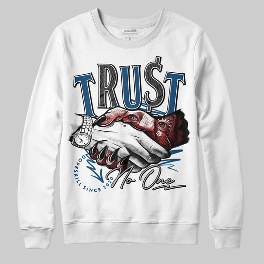 Jordan 12 Retro French Blue (2025) DopeSkill Sweatshirt Trust No One Graphic Streetwear
