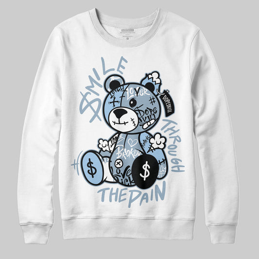 Jordan 40 “Blue Suede” DopeSkill Sweatshirt Smile Through The Pain Graphic Streetwear - White