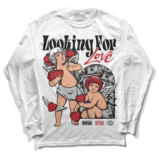Jordan 12 “Red Taxi” DopeSkill Long Sleeve T-Shirt Looking For Love Graphic Streetwear - White