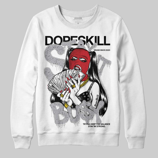 Jordan 4 OG “White Cement” DopeSkill Sweatshirt Stay It Busy Graphic Streetwear - White