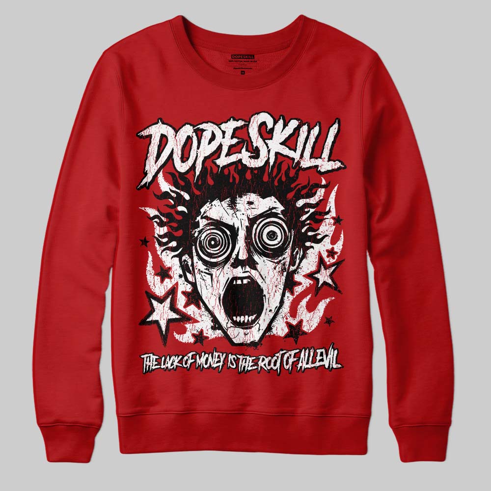 Red Sneakers DopeSkill Sweatshirt Root of Evil Graphic Streetwear - red