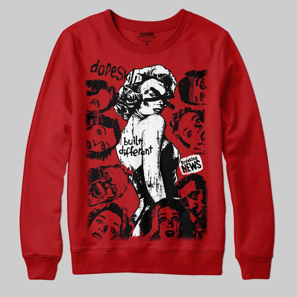 Jordan 11 Retro Cherry DopeSkill Sweatshirt Built Different Graphic Streetwear - Red
