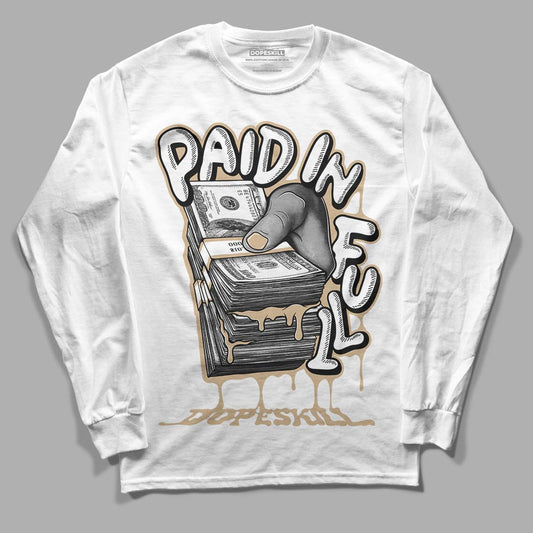 TAN Sneakers DopeSkill Long Sleeve T-Shirt Paid In Full Graphic Streetwear - White
