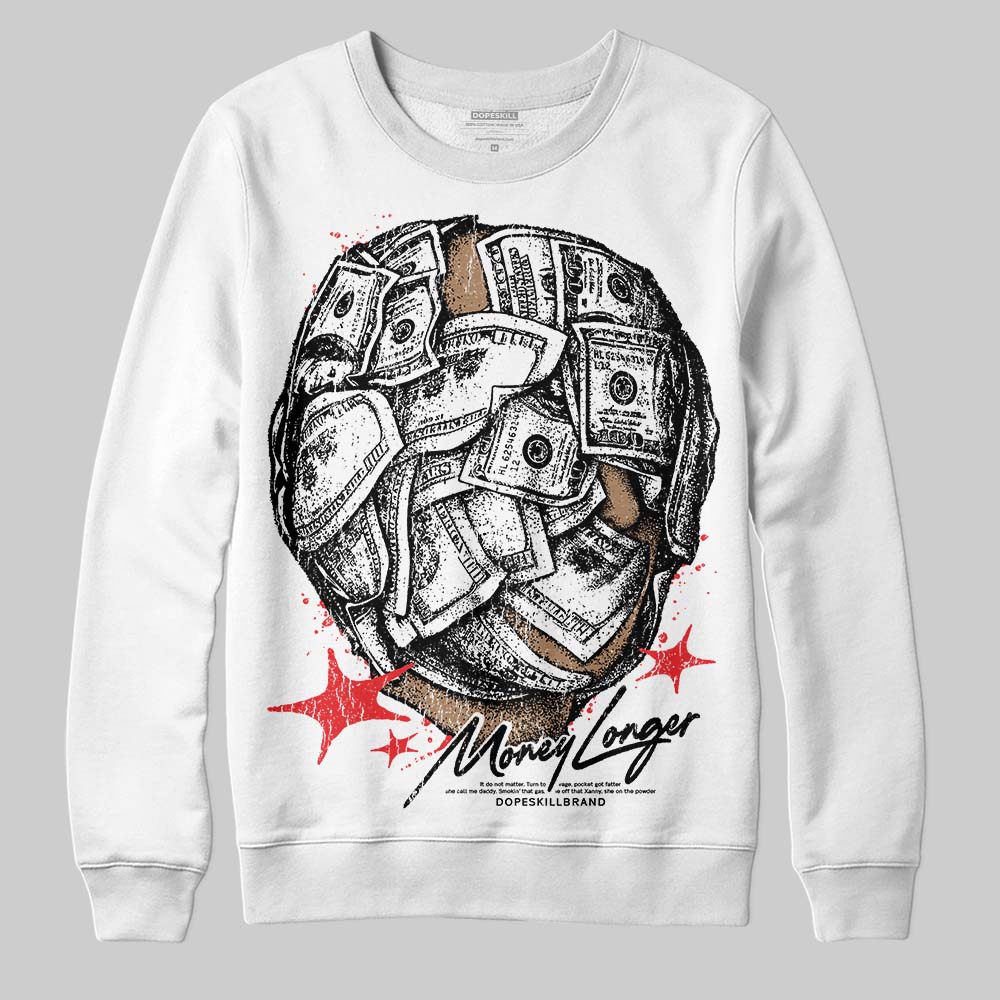Black and White Sneakers DopeSkill Sweatshirt Money Longer Graphic Streetwear - White