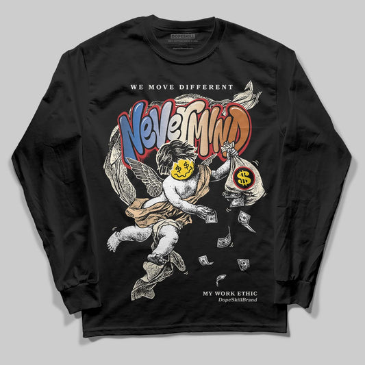 Jordan 17 Retro Low SP Infinite Archives DopeSkill Long Sleeve T-Shirt Nevermind Graphic Streetwear - black