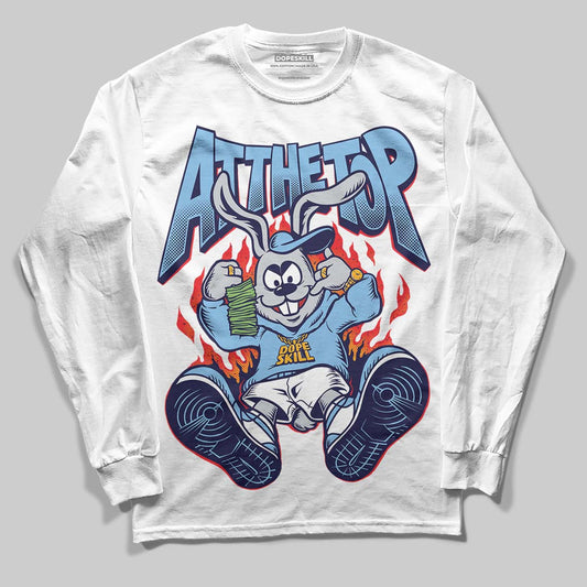 University Blue Sneakers DopeSkill Long Sleeve T-Shirt At The Top Graphic Streetwear - White