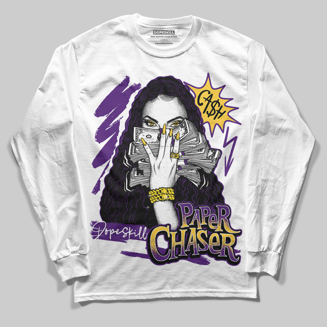 Jordan 12 “Field Purple” DopeSkill Long Sleeve T-Shirt NPC Graphic Streetwear - White