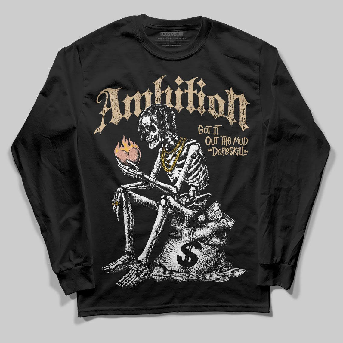 TAN Sneakers DopeSkill Long Sleeve T-Shirt Ambition Graphic Streetwear - black