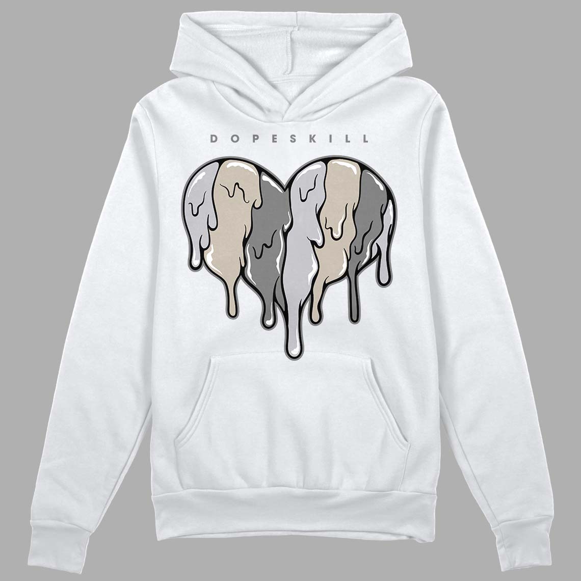 Grey Sneakers DopeSkill Hoodie Sweatshirt Slime Drip Heart Graphic Streetwear - White
