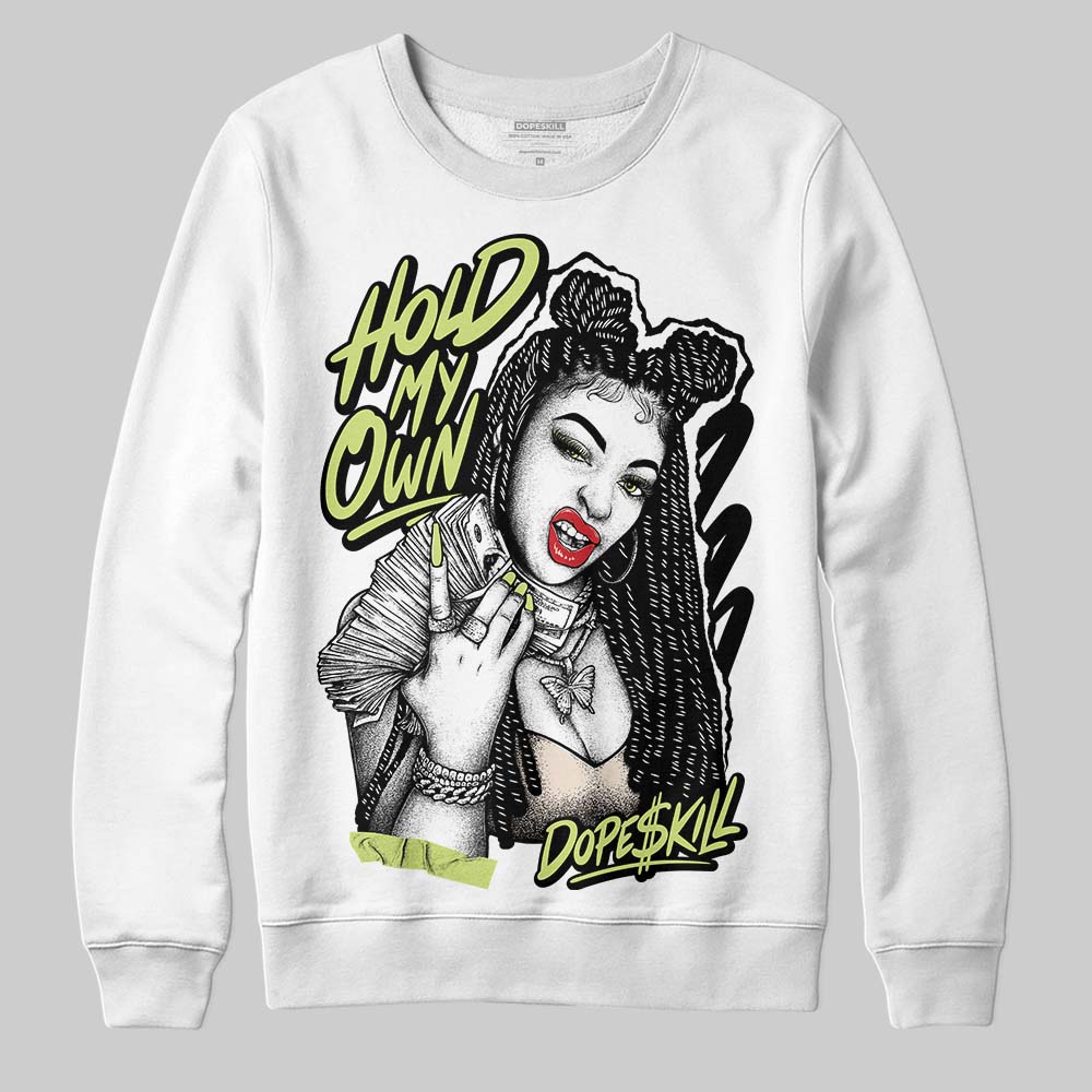 Jordan 5 “Luminous Green” DopeSkill Sweatshirt New H.M.O Graphic Streetwear - White