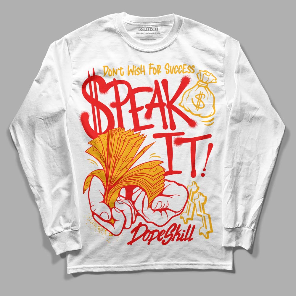 Red Sneakers DopeSkill Long Sleeve T-Shirt Speak It Graphic Streetwear - White