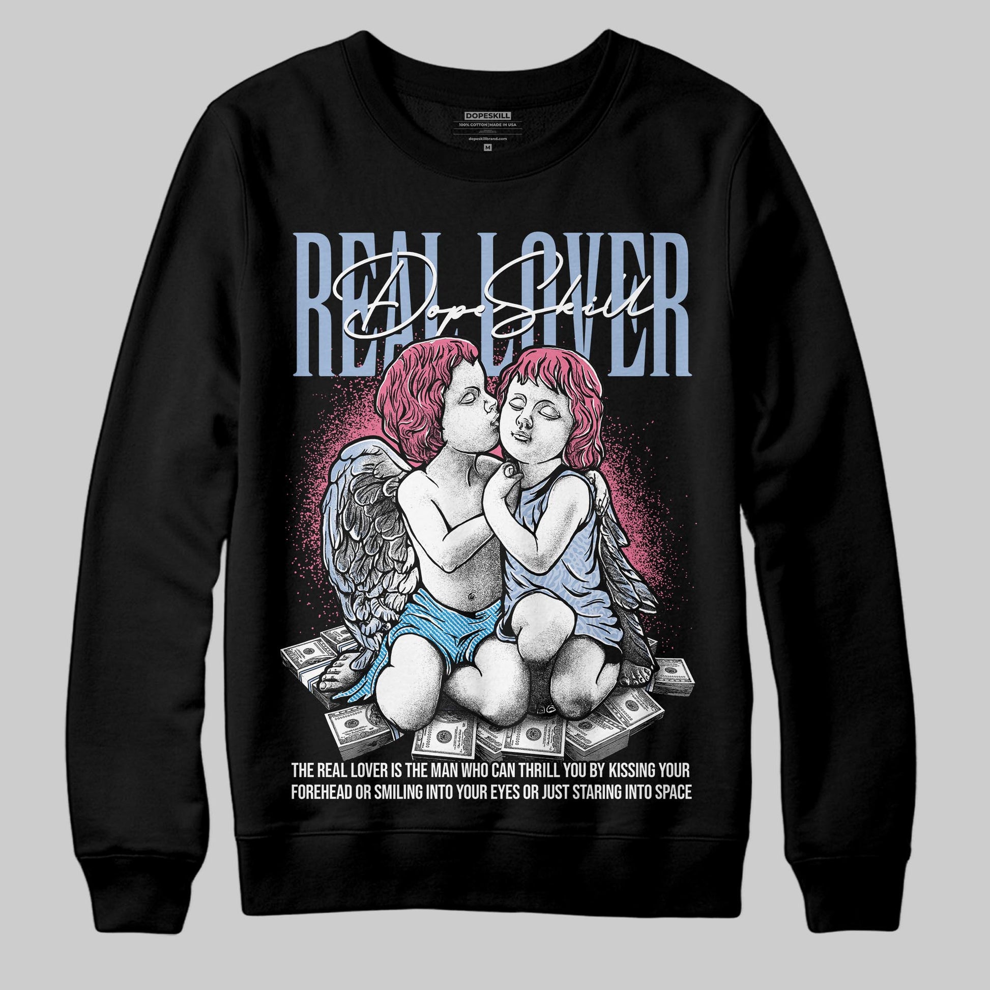 Jordan 3 GS “Cobalt Bliss” DopeSkill Sweatshirt Real Lover Graphic Streetwear - Black
