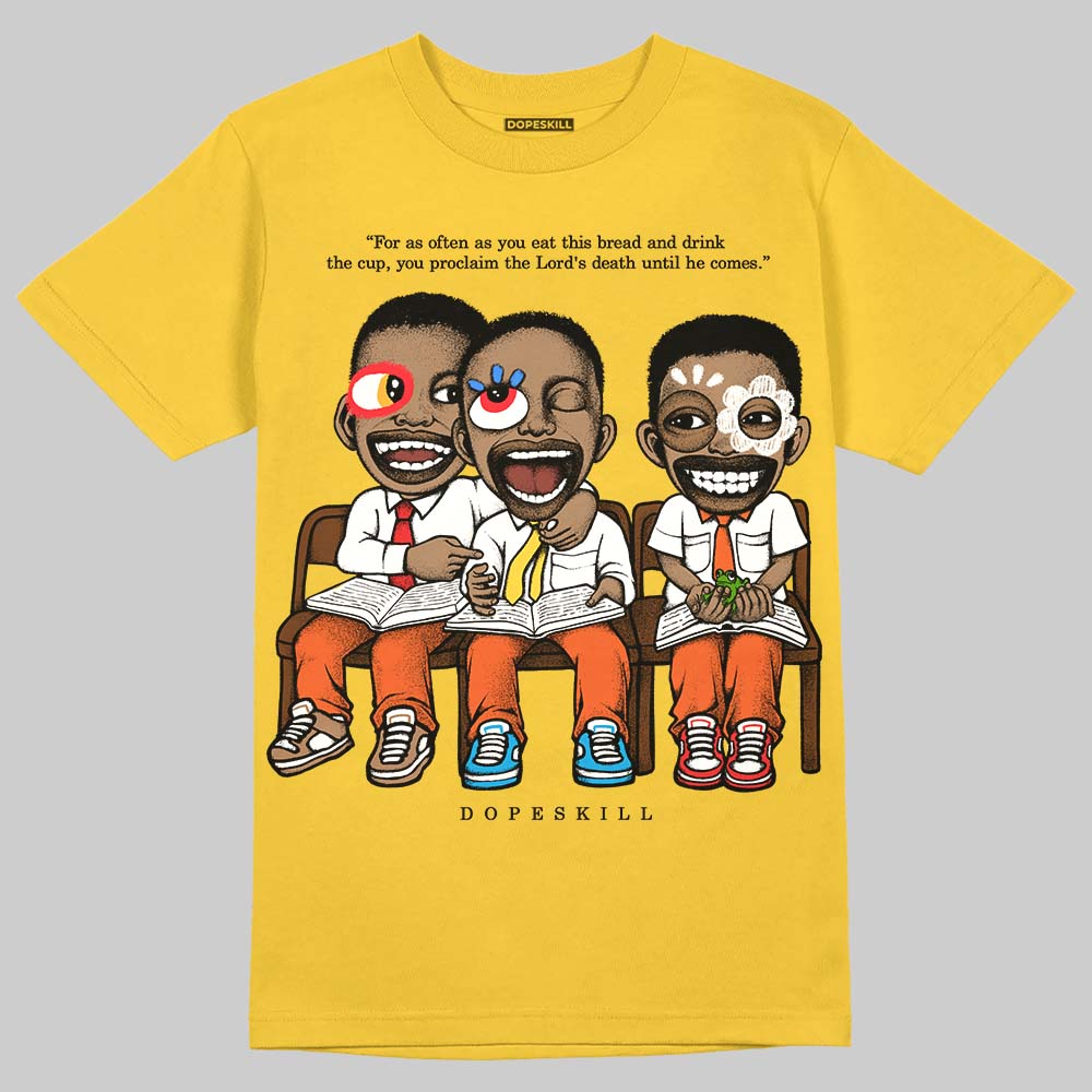 Yellow Sneakers DopeSkill T-Shirt First Sunday Graphic Streetwear - Gold
