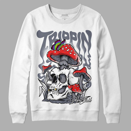 Jordan 14 Retro 'Stealth' DopeSkill Sweatshirt Trippin Graphic Streetwear - White
