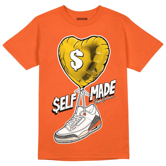 Jordan 3 Georgia Peach DopeSkill Orange T-shirt Self Made Graphic Streetwear