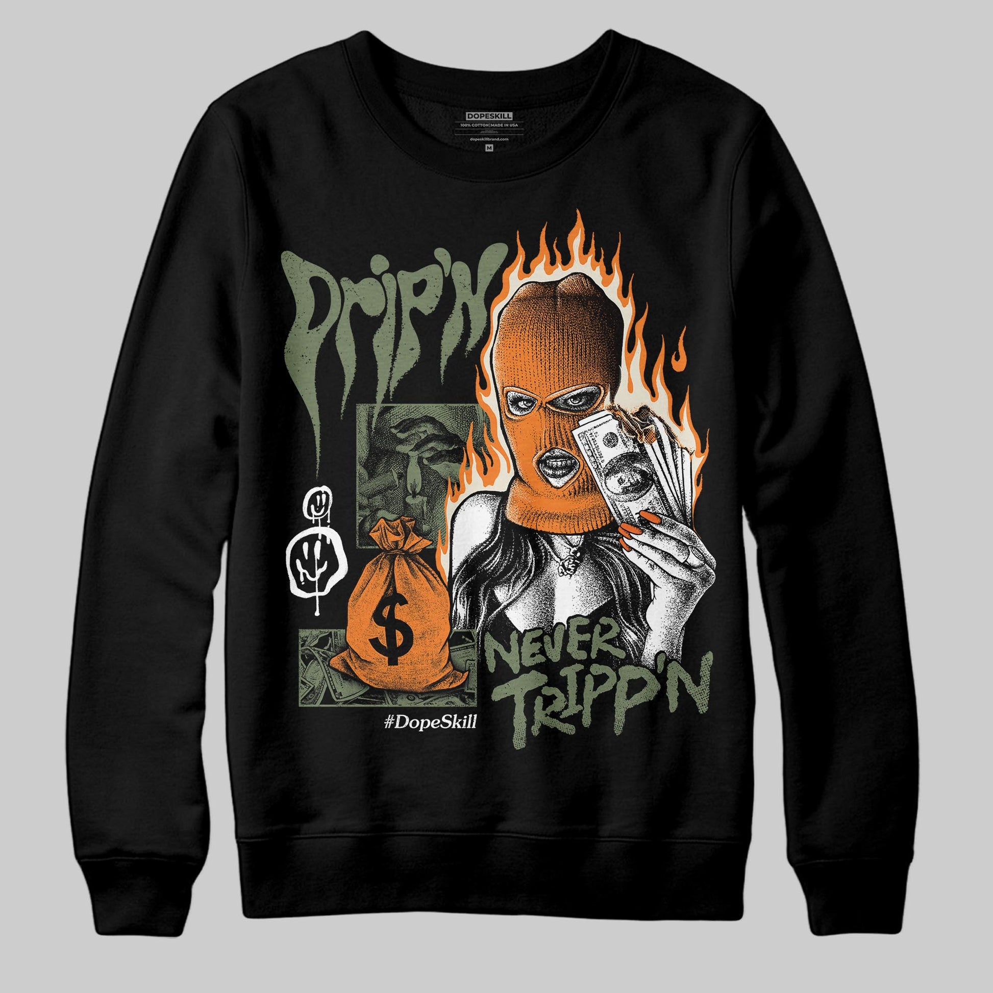 Jordan 4 Retro OG SP Undefeated (2025) DopeSkill Sweatshirt Drip'n Never Tripp'n Graphic Streetwear - black