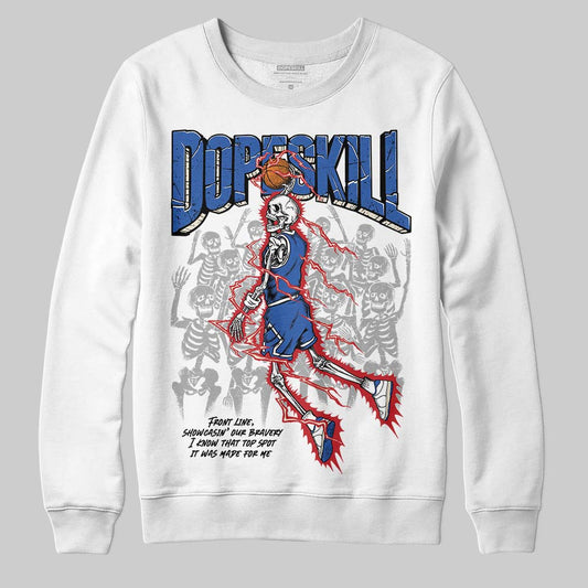 Jordan 1 Low Travis Scott x Fragment DopeSkill Sweatshirt Thunder Dunk Graphic Streetwear - White