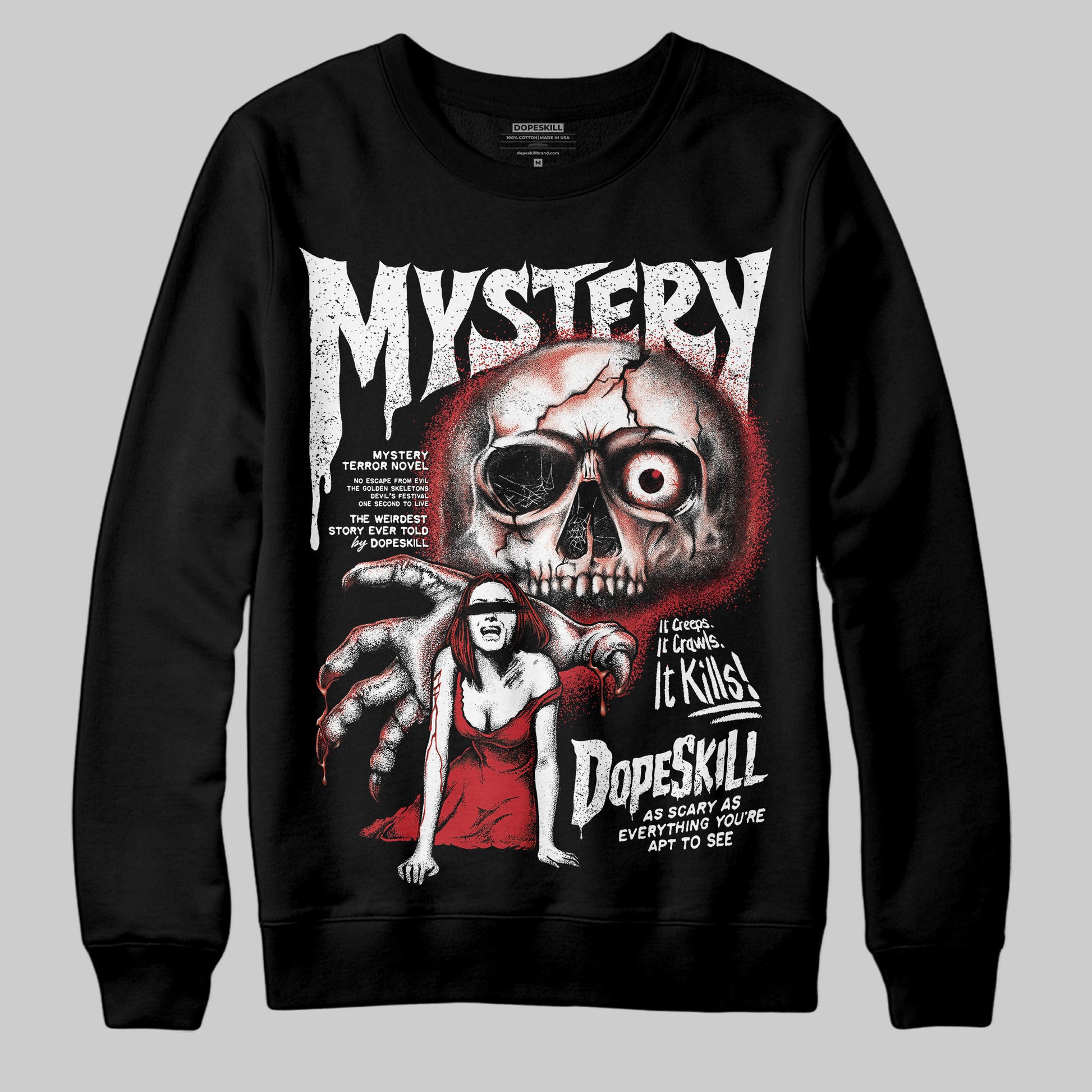 Jordan 11 Retro Low Bred (2025) DopeSkill Sweatshirt Mystery Ghostly Grasp Graphic Streetwear - Black