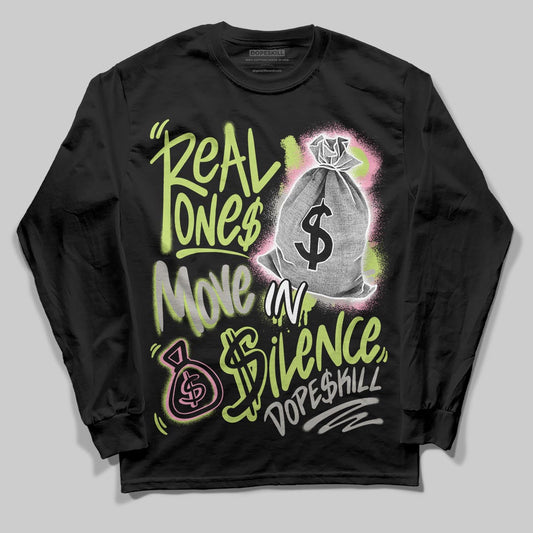 Chase B x Travis Scott x Jordan Jumpman Jack DopeSkill Long Sleeve T-Shirt Real Ones Move In Silence Graphic Streetwear - Black