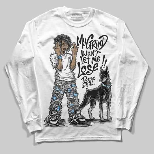 Black and White Sneakers DopeSkill Long Sleeve T-Shirt My Grind Won't Let Me Lose Graphic Streetwear - White