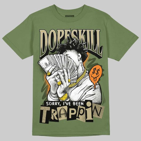 Olive Sneakers DopeSkill Olive T-shirt Sorry I've Been Trappin Graphic Streetwear