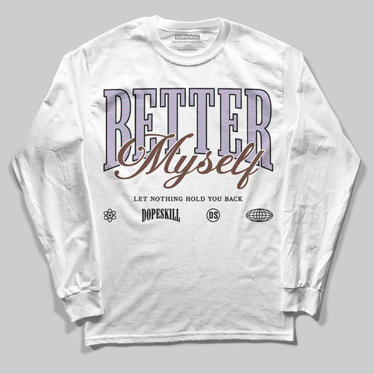 Harris Tweed x Dunk Low Denim Turquoise and Baroque Brown DopeSkill Long Sleeve T-Shirt Better Myself Graphic Streetwear - White