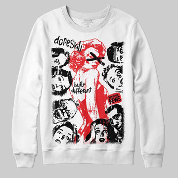 Jordan 11 Retro Cherry DopeSkill Sweatshirt Built Different Graphic Streetwear - White