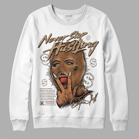 Jordan 3 Retro Palomino DopeSkill Sweatshirt Never Stop Hustling Graphic Streetwear - White 