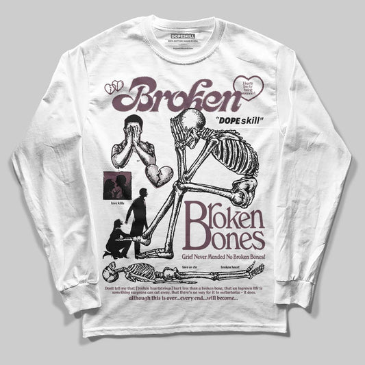 A Ma Maniére x Air Jordan 5 “Violet Ore” DopeSkill Long Sleeve T-Shirt Broken Bones Graphic Streetwear - White