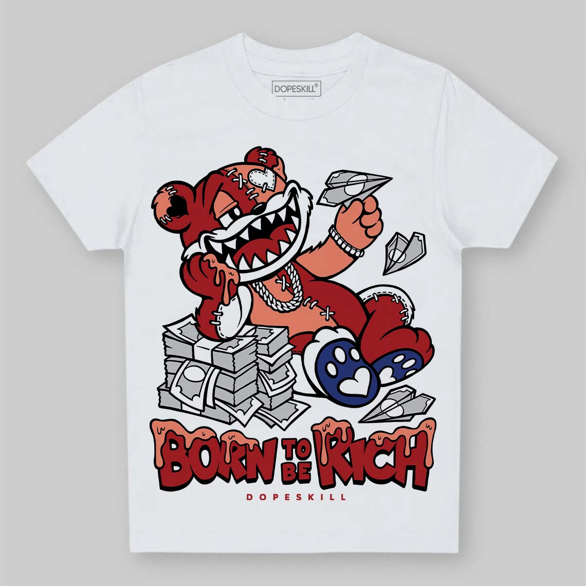 Jordan 1 High OG Rare Air “Cinnabar” DopeSkill Toddler Kids T-shirt Born To Be Rich Graphic Streetwear - White