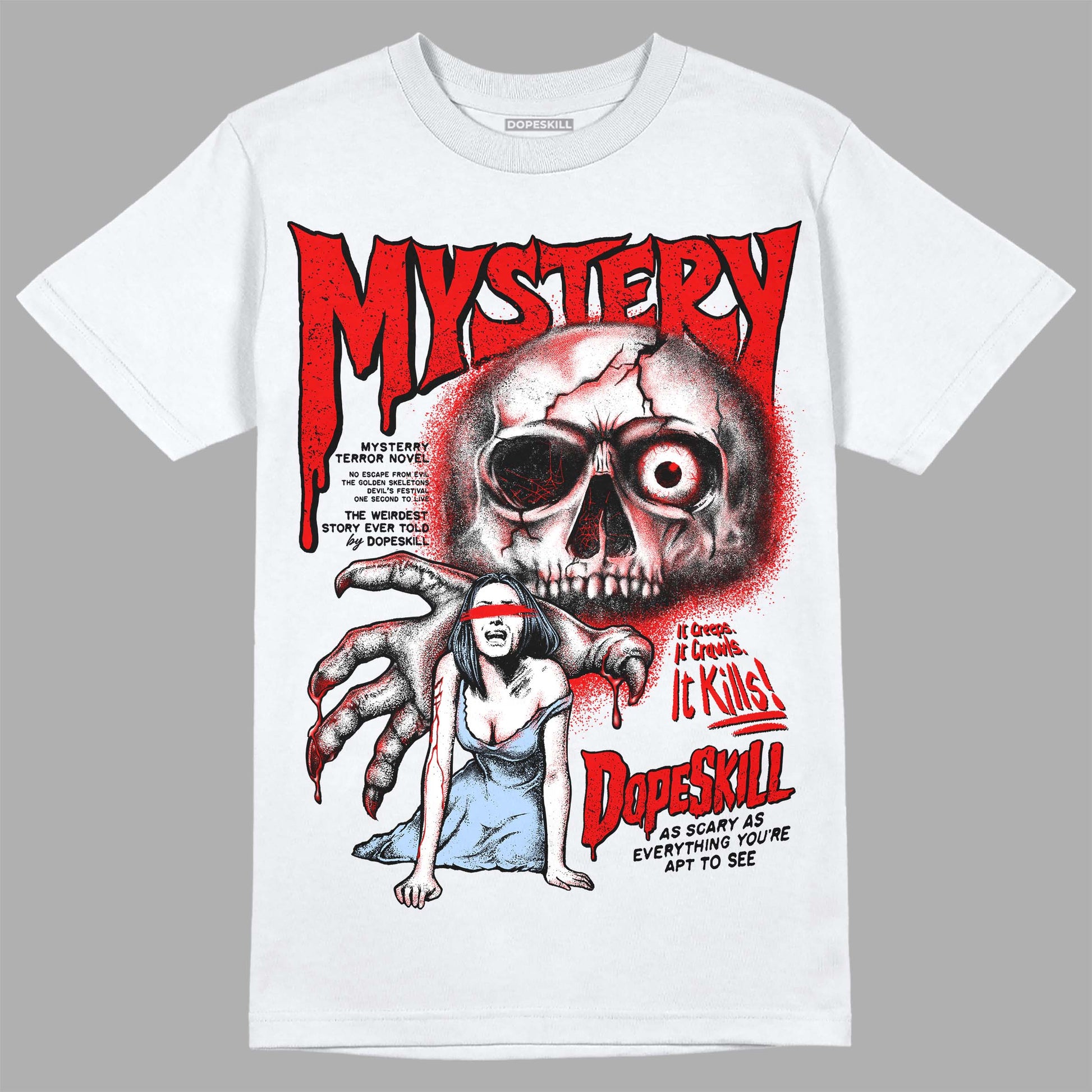 Jordan 11 Retro Cherry DopeSkill T-Shirt Mystery Ghostly Grasp Graphic Streetwear - White