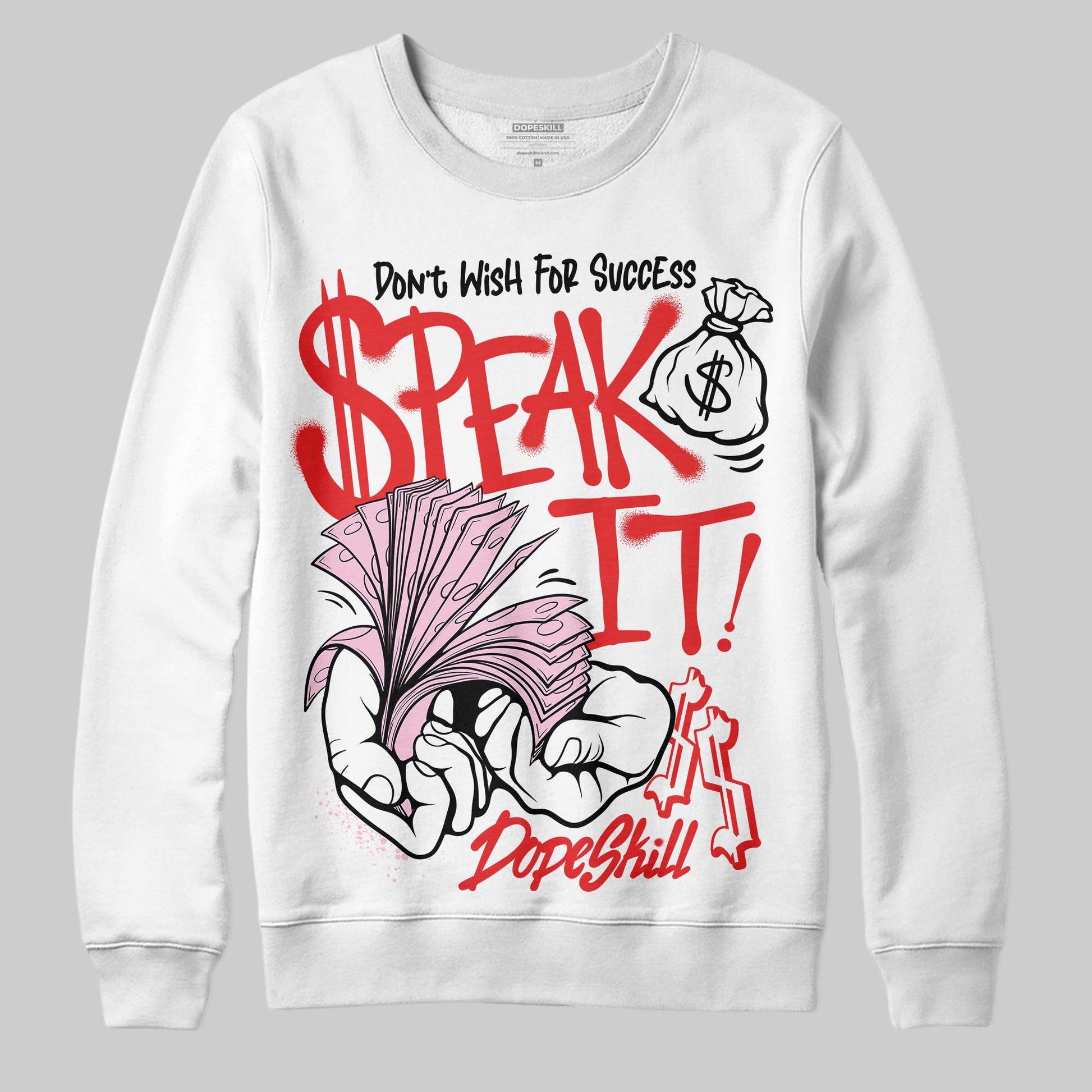 Awake NY x Air Jordan 5 Arctic Pink DopeSkill Sweatshirt Speak It Graphic Streetwear - White