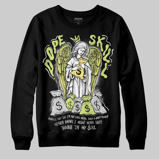 Jordan 4 GS “Light Lemon Twist” DopeSkill Sweatshirt Angels Graphic Streetwear - Black