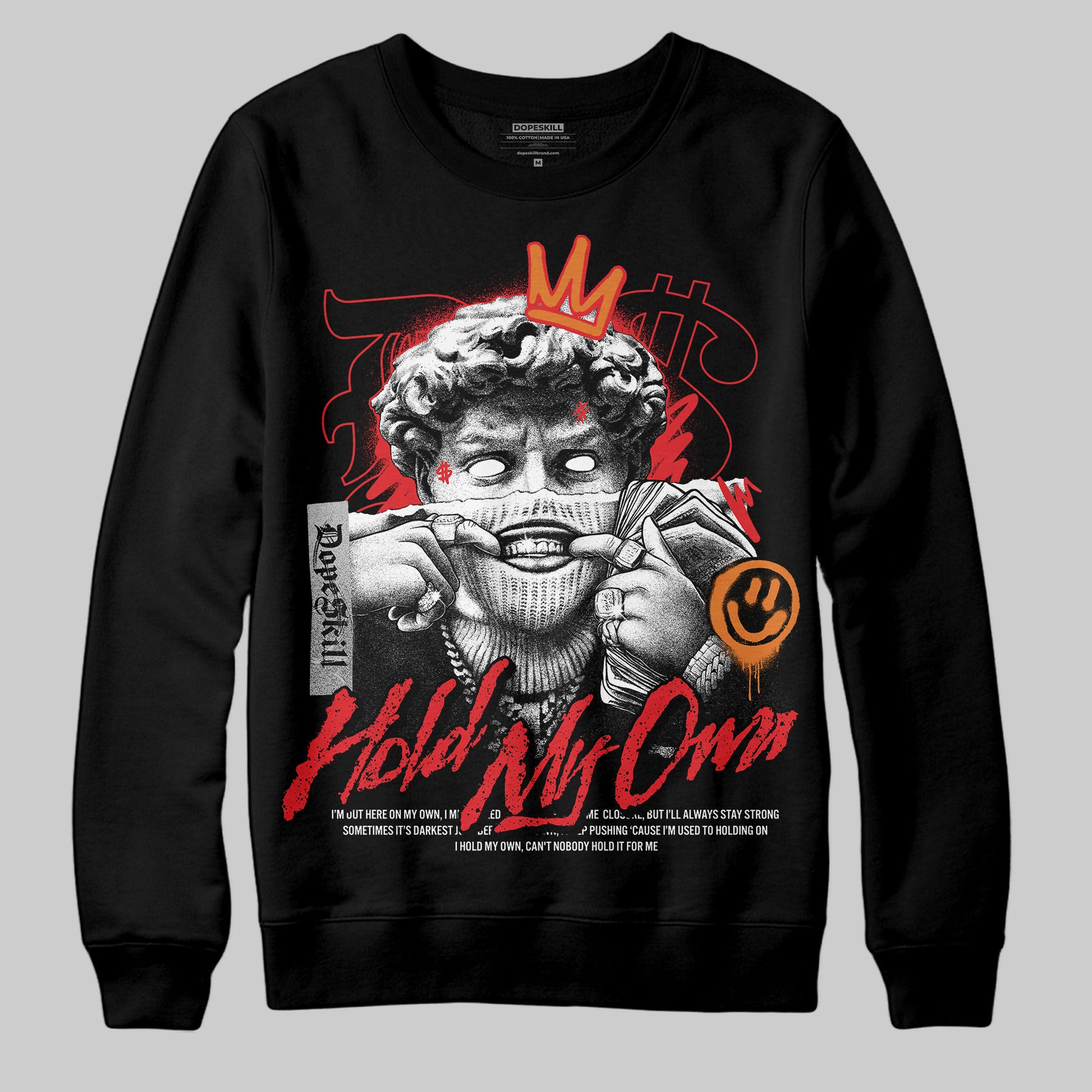 Jordan 4 Retro Red Cement DopeSkill Sweatshirt In My Way Graphic Streetwear - Black