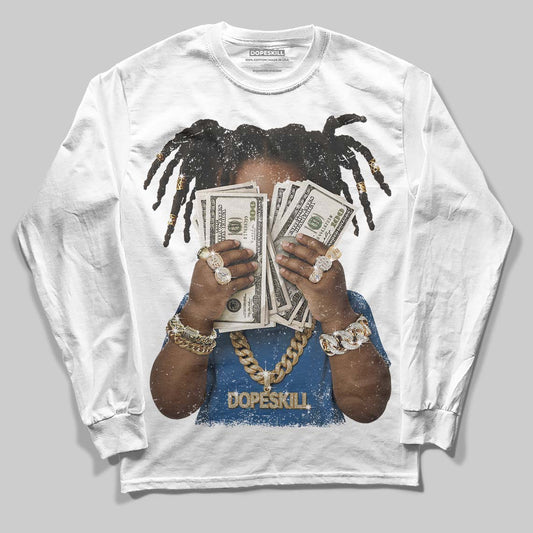 Jordan 1 Low OG “Storm Blue” DopeSkill Long Sleeve T-Shirt Rich Youth Graphic Streetwear - White