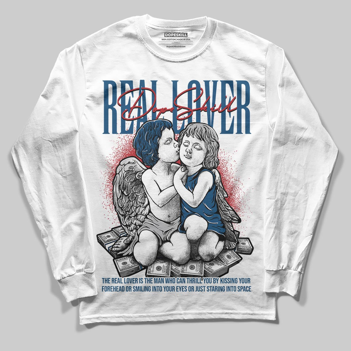 Jordan 12 Retro French Blue (2025) DopeSkill Long Sleeve T-Shirt Real Lover Graphic Streetwear