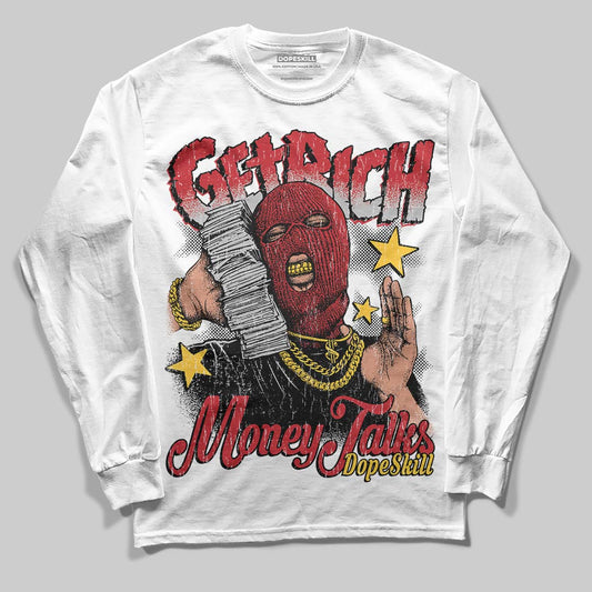 Jordan 14 Retro Ferrari (2025) DopeSkill Long Sleeve T-Shirt Get Rich Graphic Streetwear - White