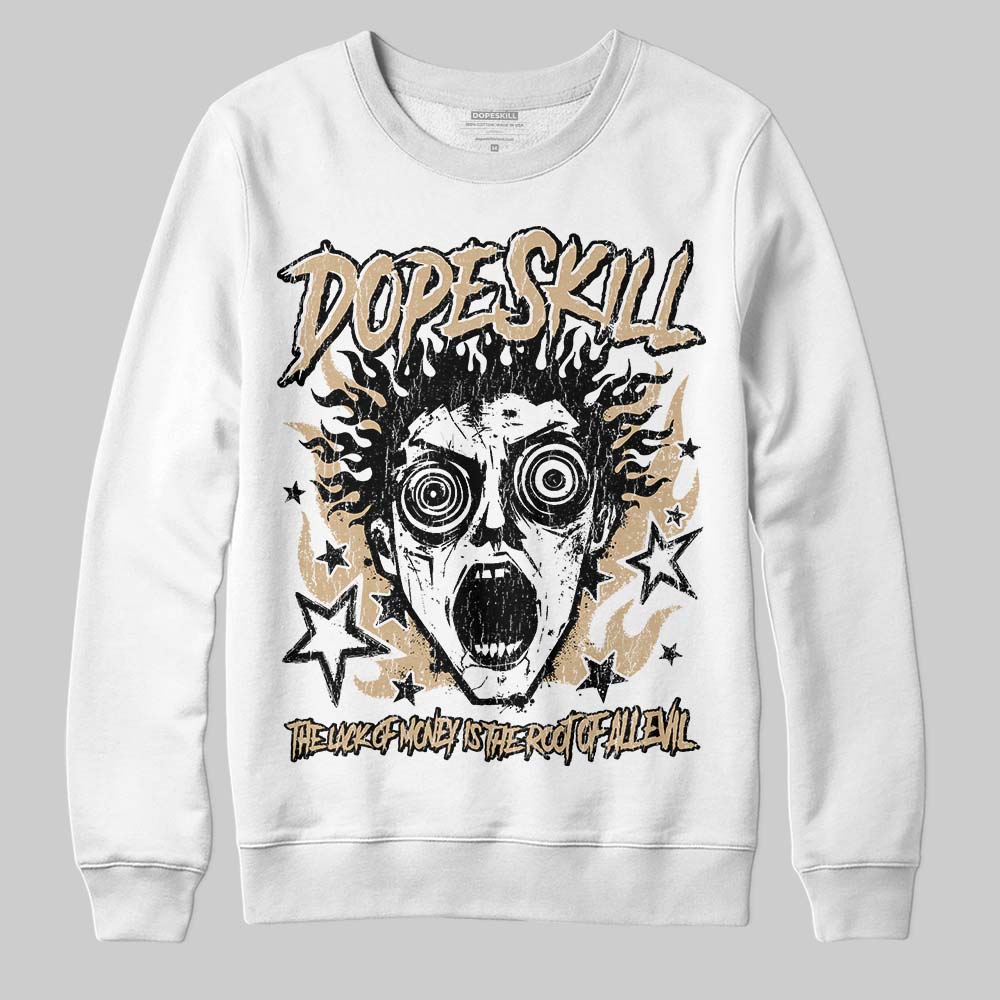 TAN Sneakers DopeSkill Sweatshirt Root of Evil Graphic Streetwear - White