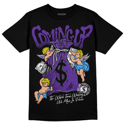 PURPLE Sneakers DopeSkill T-Shirt Money Bag Coming Up Graphic Streetwear - Black