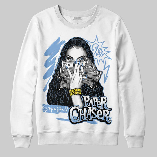 Jordan 5 Retro UNC University Blue DopeSkill Sweatshirt NPC Graphic Streetwear - White