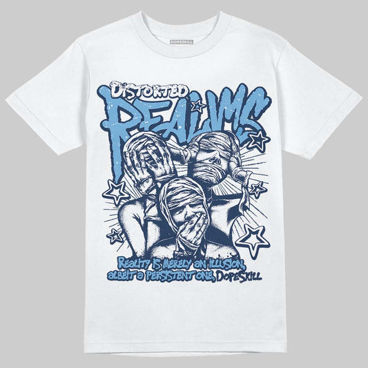 Jordan 4 SB “Summit White/Navy” DopeSkill T-Shirt Distorted Realms Graphic Streetwear - White