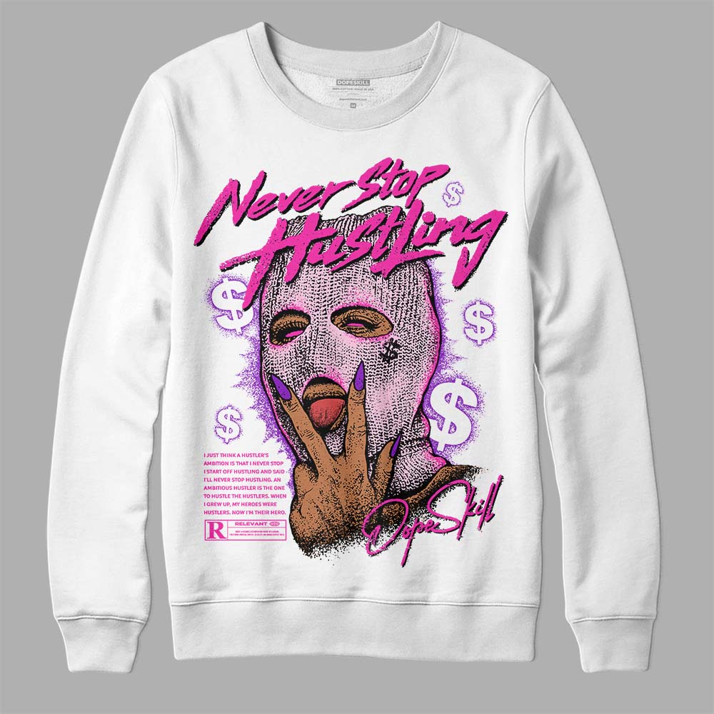 Dunk Low Triple Pink DopeSkill Sweatshirt Never Stop Hustling Graphic Streetwear - White