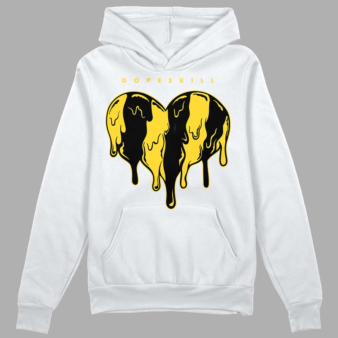 Jordan 4 Tour Yellow Thunder DopeSkill Hoodie Sweatshirt Slime Drip Heart Graphic Streetwear - White