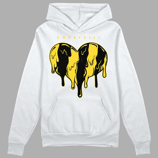 Jordan 4 Tour Yellow Thunder DopeSkill Hoodie Sweatshirt Slime Drip Heart Graphic Streetwear - White