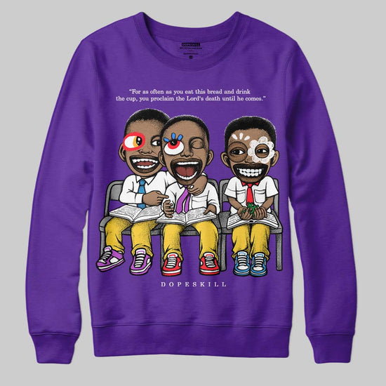 Jordan 12 “Field Purple” DopeSkill Sweatshirt First Sunday Graphic Streetwear - Purple