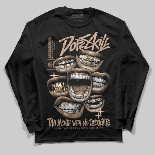 Jordan 4 Retro Cozy Girl DopeSkill Long Sleeve T-Shirt The Mouth With No Droughts Graphic Streetwear - Black