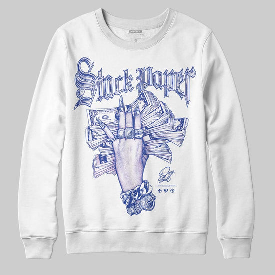 Royal Blue Sneakers DopeSkill Sweatshirt Stack Paper Graphic Streetwear - White