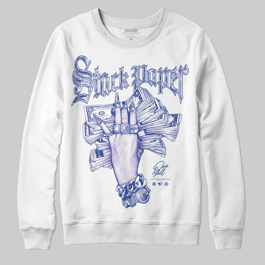 Royal Blue Sneakers DopeSkill Sweatshirt Stack Paper Graphic Streetwear - White