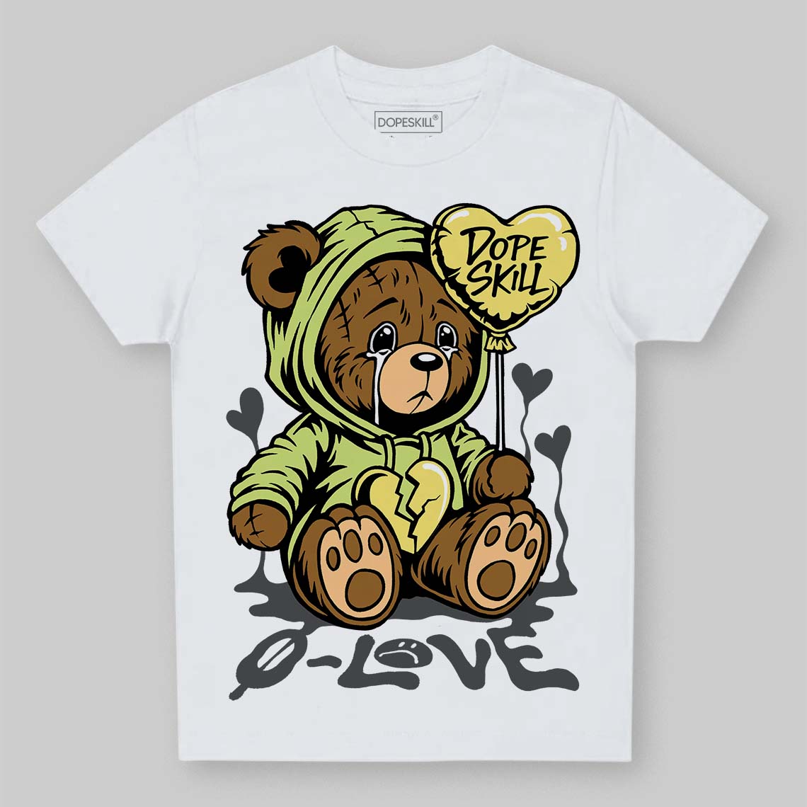 Jordan 4 GS “Light Lemon Twist” DopeSkill Toddler Kids T-shirt Broken Bear Graphic Streetwear - White