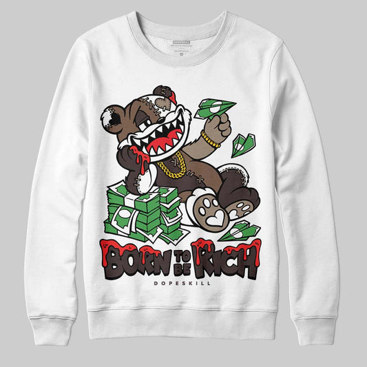 SoleFly x Air Jordan 12 Retro SP 'Cafecito/Baroque Brown' DopeSkill Sweatshirt Born To Be Rich Graphic Streetwear - White